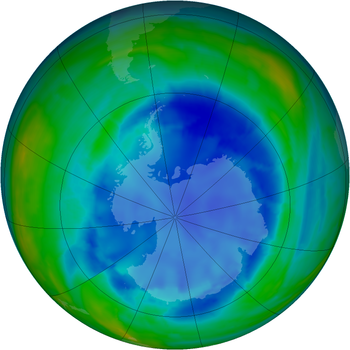 Antarctic ozone map for 21 August 2008